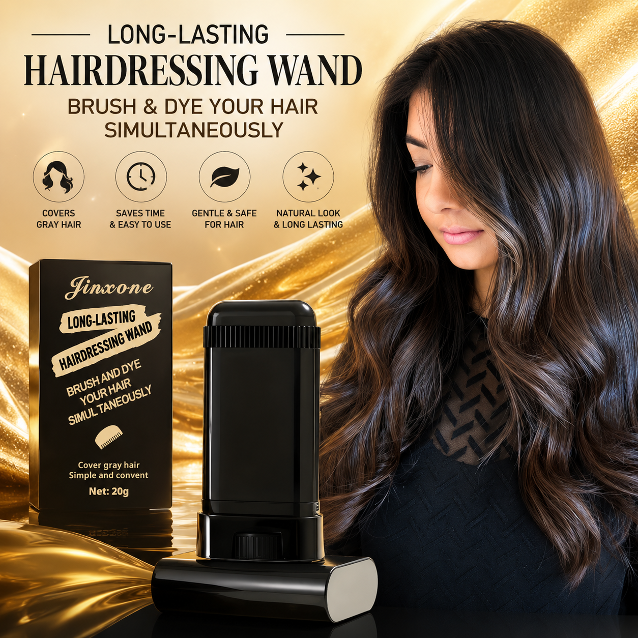 Instant Hair Dye Comb Stick – Quick & Natural Gray Coverage for Men & Women